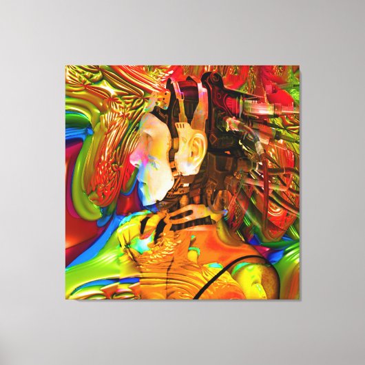 Robot-Verbindung Leinwanddruck (Vorderseite)