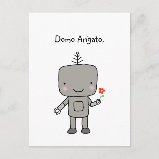 Robot Vielen Dank Domo Arigato Niedlich Funny Geek Postkarte (Vorderseite)