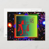 Robot Visitor Postkarte (Vorne/Hinten)