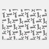 Robot-Vogel-Linearkunst zeichnend Geschenkpapier Set (Vorderseite)