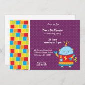 Robot * Wählen Sie die Hintergrundfarbe aus Einladung (Vorne/Hinten)