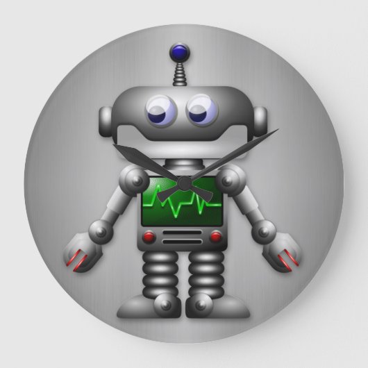 Robot Wall Clock Große Wanduhr (Vorderseite)