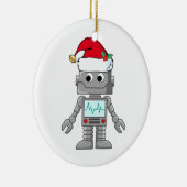 Robot Wear-Weihnachtsmannmütze Keramikornament (Rechts)