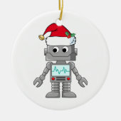 Robot Wear-Weihnachtsmannmütze Keramikornament (Vorne)