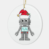 Robot Wear-Weihnachtsmannmütze Keramikornament (Links)