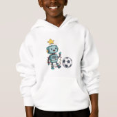 Robot with Christmas lights playing soccer Hoodie (Vorderseite)