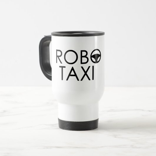 Robotaxi Travel Mug Reisebecher (Vorderseite Links)