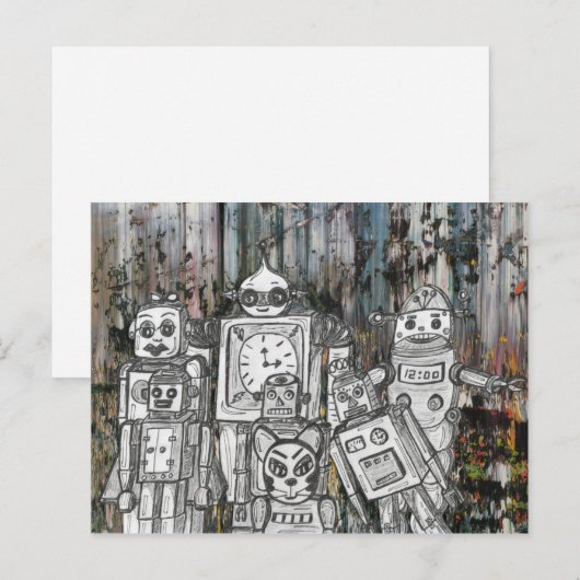 Roboter 11 postkarte (Vorne/Hinten)