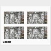 Roboter 11 rechteckiger aufkleber (Blatt)