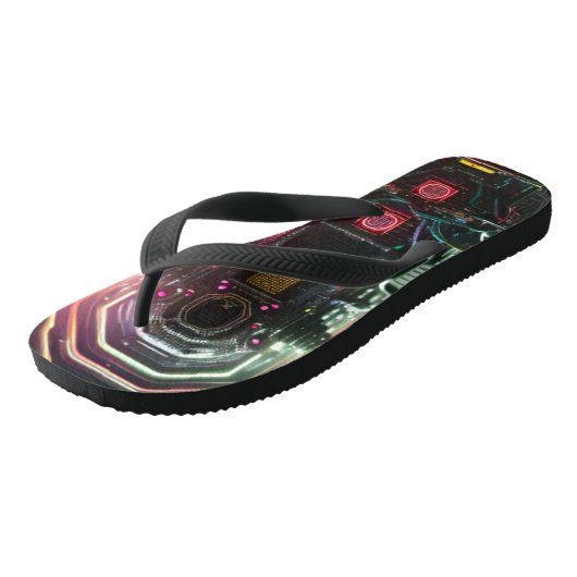 Roboter 1 Breiten Flip Flops Badesandalen (Schrägansicht)