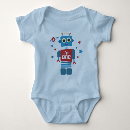Roboter-1. Geburtstag Baby Strampler (Vorderseite)