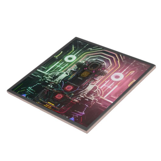 Roboter 1 große Keramik Fliese (Seite)