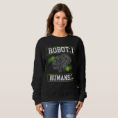 Roboter 1 Menschen 0 Backprint KI Künstliche Intel Sweatshirt (Vorne ganz)