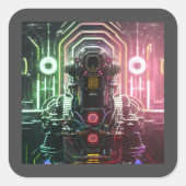 Roboter-1-Quadratzoll Quadratischer Aufkleber (Vorderseite)