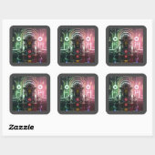 Roboter-1-Quadratzoll Quadratischer Aufkleber (Blatt)