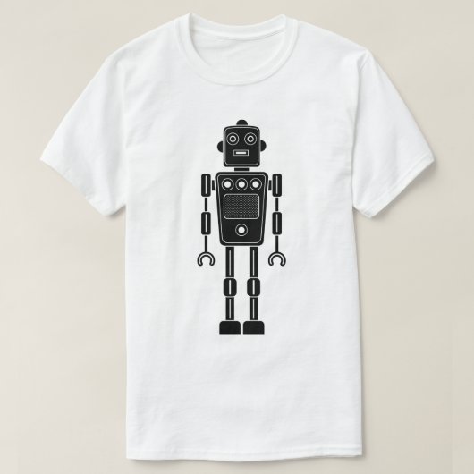 Roboter 270620/011 - Schwarzer und Weißer T - Shir T-Shirt (Design vorne)