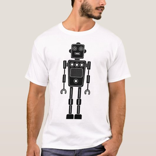 Roboter 270620/011 - Schwarzer und Weißer T - Shir T-Shirt (Vorderseite)