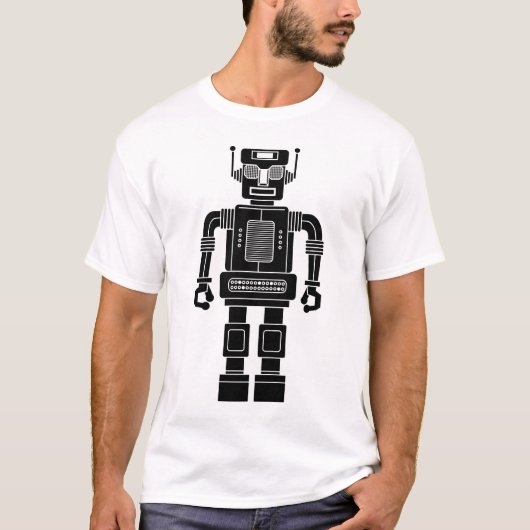 Roboter 270620/04 - Schwarz und Weiß T-Shirt (Vorderseite)