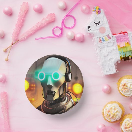 Roboter-2-Papierschale Pappteller (Party)