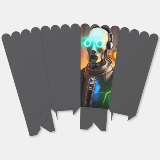 Roboter-2-Popcornboxen Geschenkschachtel (Ungeklappt)