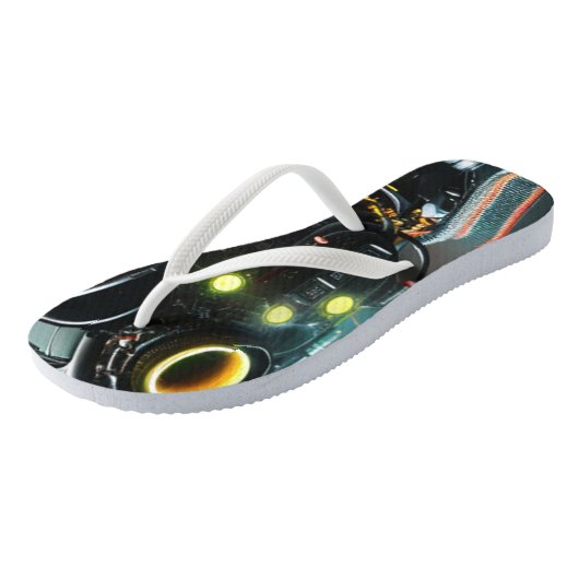 Roboter-3-Flip-Flops Badesandalen (Schrägansicht)
