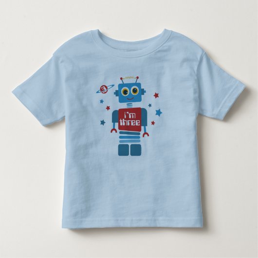 Roboter-3. Geburtstag Kleinkind T-shirt (Vorderseite)