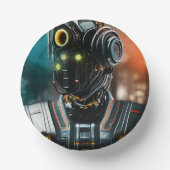 Roboter-3-Papierschale Pappteller (Vorderseite)