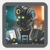 Roboter-3-Quadratzoll Quadratischer Aufkleber (Vorderseite)