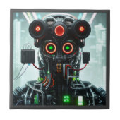 Roboter 5 kleine Keramik Fliese (Vorderseite)