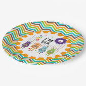 Roboter 6. Geburtstagspapier-Teller Pappteller (Schrägansicht)