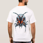 Roboter Ant Face Neon Art T-Shirt (Rückseite)