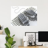 Roboter arbeiten am Computer Poster (Heimbüro)