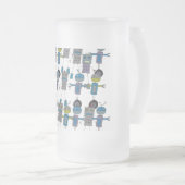 Roboter-Armee-mattierte Tasse (VorderseiteRechts)