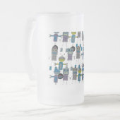 Roboter-Armee-mattierte Tasse (Vorderseite Links)
