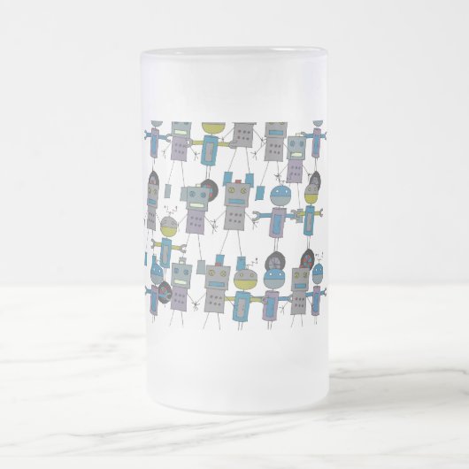 Roboter-Armee-mattierte Tasse (Mittel)