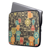 Roboter auf braun laptopschutzhülle (Vorderseite Links)