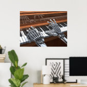 Roboter auf dem Klavier Poster (Heimbüro)
