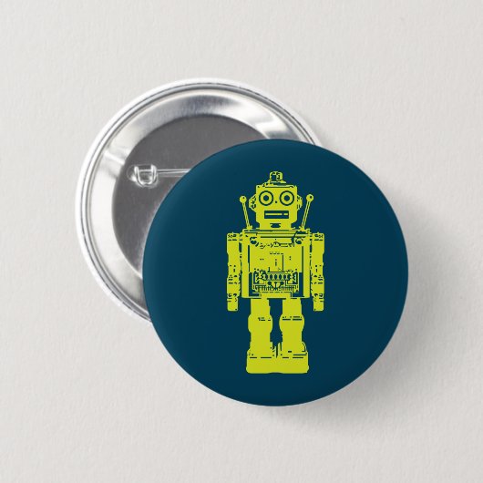 Roboter-Aufkleber Button (Vorne & Hinten)