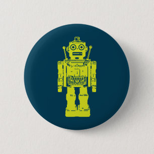 Roboter-Aufkleber Button