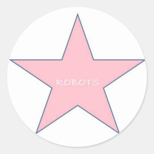 Roboter Aufkleber-Rosa Runder Aufkleber