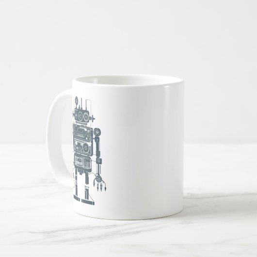 Roboter aus analogen Retro-Geräten Kaffeetasse (Vorderseite Links)