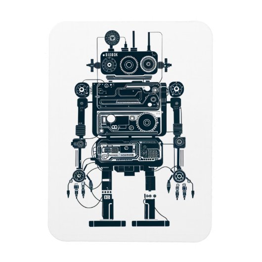Roboter aus analogen Retro-Geräten Magnet (Vertikal)