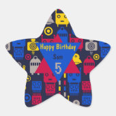 Roboter-Außerirdischen-Cartoon Stern-Aufkleber (Vorderseite)