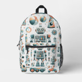 Roboter Bedruckter Rucksack (Vorderseite)