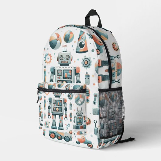 Roboter Bedruckter Rucksack (Rückseitige Ecke Rechts)