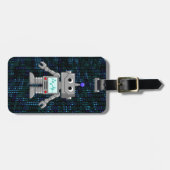 Roboter-Cartoon Gepäckanhänger (Vorderseite horizontal)