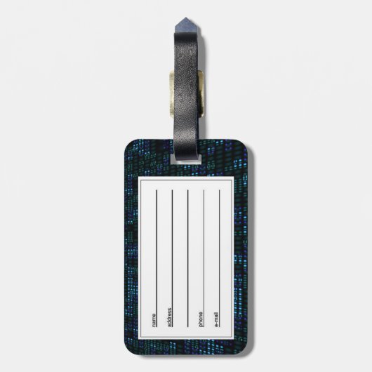 Roboter-Cartoon Gepäckanhänger (Rückseite vertikal)