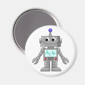 Roboter-Cartoon Magnet (Vorderseite/Rückseite)