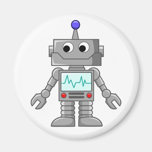 Roboter-Cartoon Magnet (Vorne)
