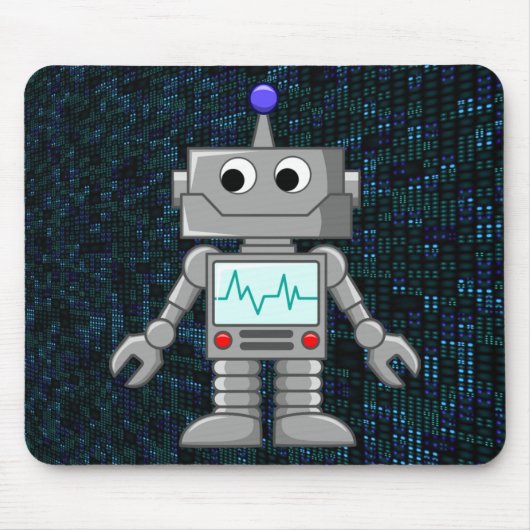 Roboter-Cartoon Mousepad (Vorne)
